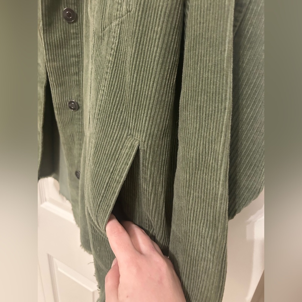 Zara Olive Green Corduroy Shacket/Jacket - Picture 4 of 8
